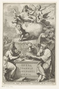 Figura alegórica con hombre judío Página de título para: John Lightfoot, Opera Joannis Ligtfooti omnia, 1686 de Romeyn de Hooghe
