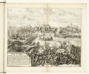 Beleg en inname van Grave, 1586 Grabación (título en objeto) Guerras de Flandes (título de la serie) de Romeyn de Hooghe