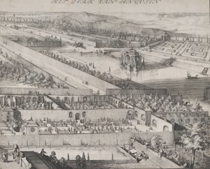 (detalle) del Parque en Enghien mitad derecha, 1685 de Romeyn de Hooghe