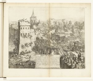 Inname van Corbeil, 1590 Captura de Corbeil (título sobre el objeto) Guerras de Flandes (título de la serie) de Romeyn de Hooghe