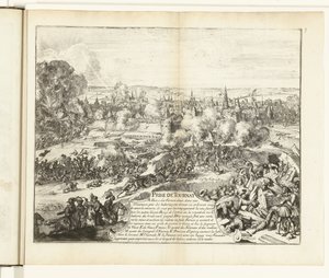 Captura de Tournai, 1581 Prize de Tournay (título sobre el objeto) Guerres de Flandres (título de la serie) de Romeyn de Hooghe