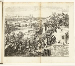 Inname van Lagny, 1589-1590 Captura de Lagny (título sobre el objeto) Guerras de Flandes (título de la serie) de Romeyn de Hooghe
