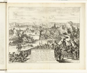 Captura de Maastricht por el duque de Parma, 1579 Prize de Mastricht (título sobre el objeto) Guerres de Flandres (título de la serie) de Romeyn de Hooghe