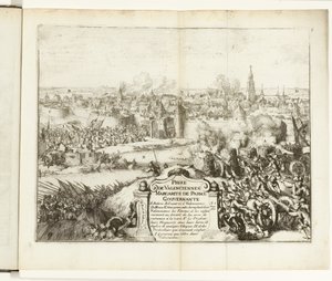 Inname van Valenciennes, 1567 Captura de Valenciennes (título sobre objeto) Guerras de Flandes (título de la serie) de Romeyn de Hooghe