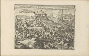 Optocht van Abessijn Abyssinian op Tight / March of the Abyssinians (título sobre el objeto) Las Indias Orientales y Occidentales y otros lugares (título de la serie) de Romeyn de Hooghe