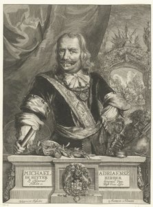 Retrato de Michiel de Ruyter Michael Adriaensz de Ruyter Knight Teniente Almirante general Van Hollandt y West Vrieslandt (título sobre el objeto)