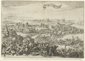 Batalla de Seneffe, 1674 Vidente furioso Attacque se convierte en un Bataille entre los ejércitos de los Geallie. en der Fransen (título sobre objeto) Descripción del Furious Attacque der Franssen, On the Bagagie of the Army of the Allied: Se convierte en 