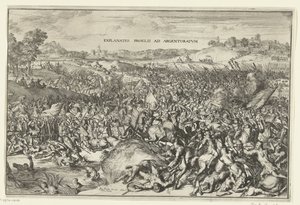 Escoria bij Straatsburg, 357 Explicación de la batalla en Argentoratum (título sobre el objeto) de Romeyn de Hooghe