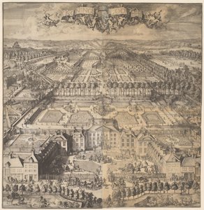 T Konings Loo (título en el objeto)
Vistas del Palacio Het Loo, sus edificios y su parque (título de la serie) de Romeyn de Hooghe