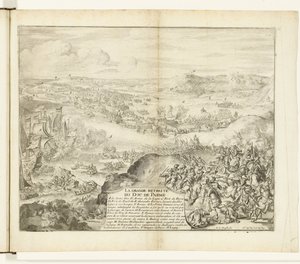 Retiro del ejército del duque de Parma, 1592 La grande retiro du duc de Parme (título sobre objeto) Guerres de Flandres (título de la serie) de Romeyn de Hooghe