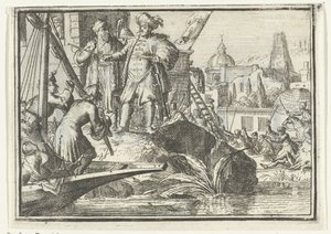 Portada del folleto: La esperanza rapada, 1702 The Shaved Hope (título sobre el objeto) Esopus en Europa (título de la serie) de Romeyn de Hooghe