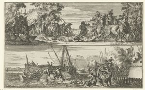 Dos representaciones de atrocidades francesas, 1672 de Romeyn de Hooghe