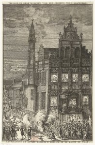 Signos de alegría ante el ayuntamiento, 1691 de Romeyn de Hooghe