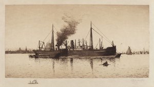 Sin título (Vapor en el puerto de Boston) de Rominer Lovewell