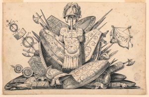 Dibujo, Trofeo de Armas, 1830-1850 de Romolo Achille Liverani