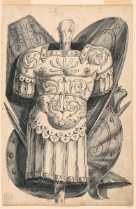 Dibujo, Trofeo con armas, 1830-1850 de Romolo Achille Liverani