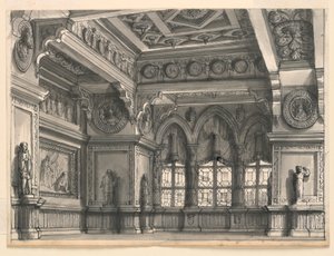 Diseño de escenario, habitación gótica