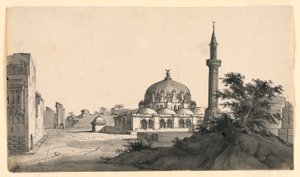 Diseño escénico, mezquita en la plaza de Romolo Achille Liverani