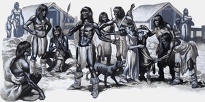 Indios con dos niños blancos de Ron Embleton