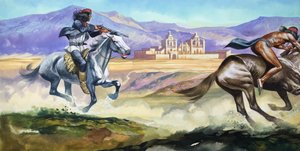 Nativos americanos (gouache sobre papel)