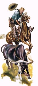 Vaquero tejano trabajando de Ron Embleton