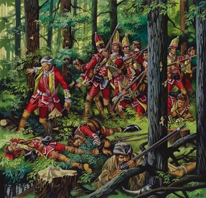 La masacre de Braddock (gouache sobre papel)
