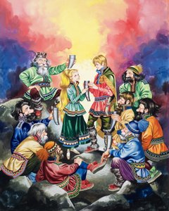 El secreto de los trolls (gouache sobre papel) de Ron Embleton