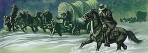 Caravana de invierno (gouache sobre papel)