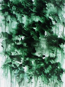 Bosque verde brumoso de Ron Halfant