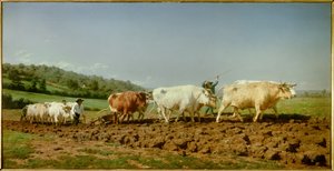 El arado nivernais, el sombrage. Pintura de Marie Rosalie Bonheur (Rosa Bonheur) (1822-1899) 1849 París, museo de Orsay