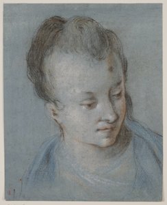 Cabeza de mujer girada a la derecha de Rosalba Carriera
