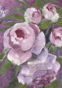 Peonías rosas de estilo pictórico