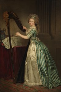 Autorretrato con un arpa de Rose Adelaide Ducreux
