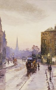 Tomando el Tranvía en Nassau Street, Dublín