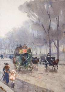 Park Lane con Omnibus (acuarela)