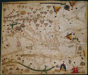 Carta náutica del Mar Mediterráneo y el Mar Negro, 1440s de Rossell