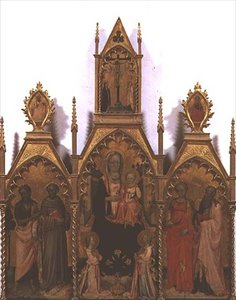 Madonna y el Niño entronizados con santos de Rossello di Jacopo Franchi