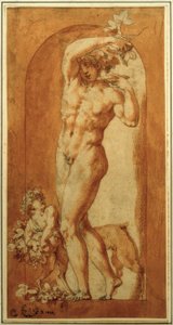 Baco en nicho de Rosso Fiorentino