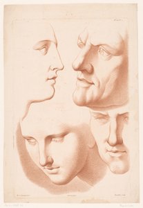 cabezas de hombre y mujer Principios del dibujo de la naturaleza, segunda parte (título de la serie) IIe Cahier de Principes du Design d