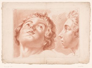 La cabeza de dos niños
Principios del dibujo del natural, tercera parte (título de la serie)
III Cahier de Principes du Dessin d