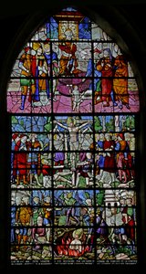 Ventana que representa escenas de la vida de San Denis, 1530-40 de Rouen School