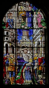 Vidriera que representa la ejecución de San Dionisio, 1530-40 de Rouen School