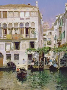 Escena de un canal en Venecia de Rubens Santoro