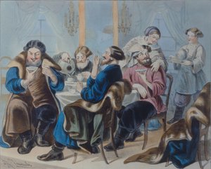 Té y azúcar. Beber té en una taberna, primer cuarto del siglo XIX de Rudolf Kasimirovich Zhukovsky
