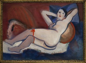 Mujer dormida. Pintura de Rudolf Kremlicka (1886-1932), Óleo sobre lienzo de Rudolf Kremlicka