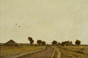 Paisaje holandés con granjas de Rudolf Ribarz