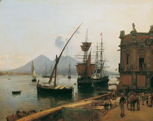 El puerto de Nápoles con el Vesubio de Rudolf von Alt