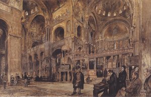 Alemán: Vista interior de la iglesia de San Marcos de Venecia de Rudolf von Alt