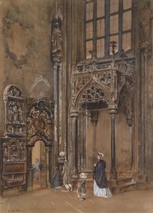 Interior de San Esteban en Viena de Rudolf von Alt