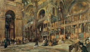 Interior de la Basílica de San Marcos en Venecia de Rudolf von Alt